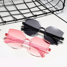 Gafas de sol de estilo Vintage para Conductor, lentes de sol sin montura, estilo Steampunk, ojos de gato, Océano transparente, Punk, UV400 2024 - compra barato