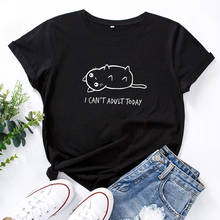 I CAN'T ADVLT TODAY Letters Tshirt Women Cute Cartoon Short Sleeve Camisetas Mujer Casual O-neck Cotton T Shirt for Women 2024 - buy cheap