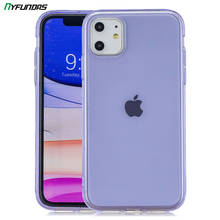Funda transparente a prueba de golpes para iPhone, carcasa de silicona púrpura a prueba de golpes para iPhone 11 Pro Max X XR XS 8 Plus 7 6 6S SE 2 2020 SE2 iPhone 11 2024 - compra barato