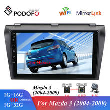 Автомобильный мультимедийный MP5-плеер Podofo на Android, 2 Din, 9-дюймовый автомобильный радиоприемник, стерео приемник, Wi-Fi, GPS, карта, авто аудио, радио для Mazda 3 2004-2009 2024 - купить недорого