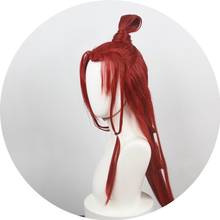 100cm red swordsman cosplay hair long anime hair products carnival party headwear halloween cosplay 2024 - buy cheap
