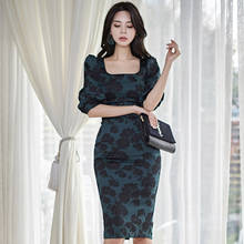 Fashion women new arrival comfortable slim sexy dress vintage party elegant work style print vintage spring pencil dress 2024 - buy cheap