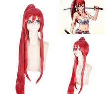 Anime fairy tail erza scarlet peruca cosplay cabelo sintético para festa de halloween longo vermelho erza cosplay perucas com rabo de cavalo peruca c074 2024 - compre barato