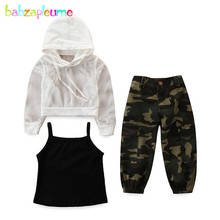 Spring Summer Baby Girls Clothes Fashion Hooded T-shirt+Vest+Camouflage Pants Kids Boutique Outfits Children Clothing Sets 1910 2024 - buy cheap