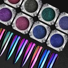 1 caja de purpurina para decoración de uñas, polvo láser de espejo de 8 colores, pigmento para frotar, para diseño de uñas DIY, purpurina de espejo 2024 - compra barato