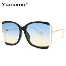 2021 Vintage Oversized Half Frame Sunglasses Women Men Luxury Square Sun Glasses Female Fashion Shades Gradient Glasses UV400 2024 - buy cheap