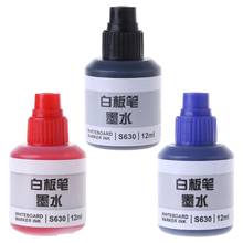 12ml Refill Ink For Refilling Inks Whiteboard Marker Pen Black Red Blue 3 Colors X6HB 2024 - buy cheap