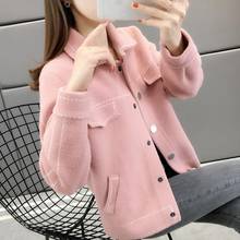 Women 2020 Autumn Winter New Sweater Coat Thicker Female Artificial Mink Cashmere Knitted Cardigans Casual Warm Outerwear G525 2024 - buy cheap