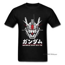 RX 78 Gundam Tops Tees Men Awesome Tshirt Male Cotton Black T Shirt Gundam T-shirt Japan Harajuku Street Clothes Geek RX-78 Suit 2024 - buy cheap