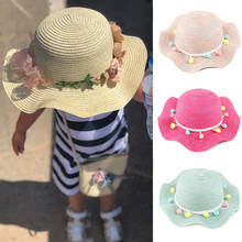 Baby Girl Sun Hat Children Straw Hat Summer Sunscreen Cute Princess Girls Tassel Balls Beach Cap Hats Baby Photography Props 2024 - buy cheap