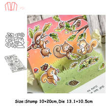 Mai Squirrel On Trees Metal Cutting Dies Stencils Cear Stamp for DIY Scrapbooking photo album Decorative Embossing Paper Cards 2024 - buy cheap