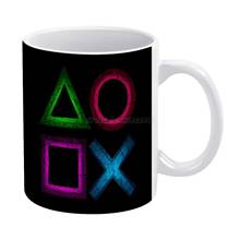 Botões caneca branca 11oz cerâmica xícara de chá caneca de café amigos presente de aniversário xbox um controlador console gamer jogo vid 2024 - compre barato