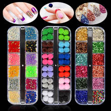 12 Grid Rhinestone Art Decorations 2021 Nail Accessories Stones Stickers for Nails Fashion Rhinestones for Manicure 2024 - buy cheap