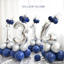 Balão digital 16 tamanhos, balão azul 32 embutido, filme de alumínio, balão de estrada, conjunto de balão de metal, decoração de festa de aniversário, proposta 2024 - compre barato