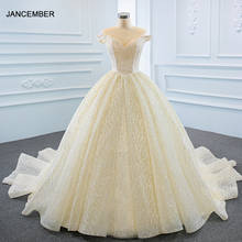 J66670 Jancember Carpet Dress 2021 Like White Long Train Off The Shoulder V-Neck Ball Gown Short Sleeve 2024 - buy cheap