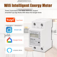 Single Phase Din Rail Wifi Intelligent Energy Meter Power Consumption Kwh Meter Wattmeter Works With Alexa And Google Home 2024 - buy cheap