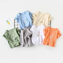 Camiseta de desenhos animados para bebê 1-3 anos, camiseta de algodão 100% para meninos e meninas, manga curta, camiseta esportiva para verão 2024 - compre barato