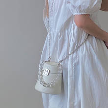 Luxury Mini Bucket bag 2021 Summer New High-quality PU Leather Women's Designer Handbag Pearl strap Shoulder Messenger Bag 2024 - buy cheap