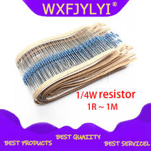 100pcs 1/4W Metal film resistor 1R ~ 1M 100R 220R 330R 1K 1.5K 2.2K 3.3K 4.7K 10K 22K 47K 100K 100 220 330 1K5 2K2 3K3 4K7 ohm 2024 - buy cheap