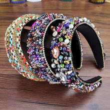 Handmade Boho Flower Diamante And Crystal Beads Wedding Headbands Padded Rhinestone Hairbands Women Luxury Baroque Hair Jewelry 2024 - buy cheap