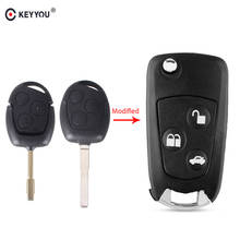 KEYYOU 3 Buttons Uncut Blank Modified Folding Filp Car Remote Key Case Cove For Ford Mondeo Focus 2 3 Festiva Fiesta Key Case 2024 - buy cheap