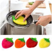 Creative Strawberry Rag Non-stick Oil Easy to Clean Manual Scouring Cloth Acrylic Kitchen Cleaning Cloth Cleaning Supplies 2024 - buy cheap