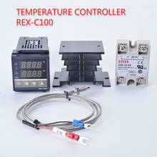 Controlador de temperatura pid digital REX-C100 rex c100 termostato + 40da ssr relé k termopar 1m sonda rkc 2024 - compre barato