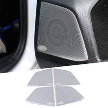 Car Door Speaker Audio Ring Cover Trim For Ford Focus 2018 2019 2020 Interior Door Stereo Speaker Audio Ring Cover 4PCS Sliver 2024 - buy cheap