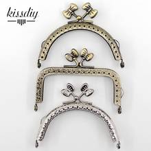 10PCS  8.5CM Leaf Bow-Knot Head Metal Purse Frame Antique Bronze Silver Round Square Kiss Clasp Handle DIY Clutch Bag Accessorie 2024 - buy cheap
