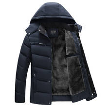 Мужская хлопковая парка, зимняя утепленная водонепроницаемая куртка с капюшоном, теплая Повседневная Верхняя одежда для отцов 2022 - купить недорого