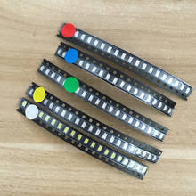 Smd kit de led vermelho/verde/azul/branco/amarelo, 5x100 peças/cor = 500 peças novo 1206 0805 0603