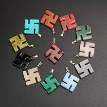 Pingente de quartzo natural para fazer joias, 24 peças, fábrica, símbolo da paz, jainismo, hinduismo, símbolo da sorte fina 2024 - compre barato