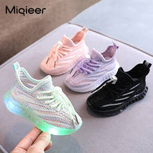 Fashion Children LED Shoes Breathable Mesh Knitted Sports Shoes For Kids Boys Girls Soft Jelly Bottom Non-slip Casual Sneakers 2024 - buy cheap