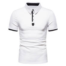 Camisa de algodão masculina, camiseta casual de marca para trabalho de negócios com manga curta, slim fit de verão 2024 - compre barato