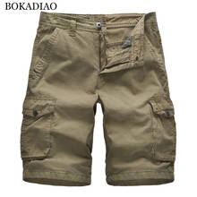 BOKADIAO Men casual Cotton Cargo Shorts Pocket summer fashion Loose Bermuda Beach Shorts male Army Military Tactical Short Pants 2024 - buy cheap