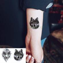 Водонепроницаемая Временная тату-наклейка Волк тигр пегарина Лобо голова тату флеш-тату фальшивые татуировки боди-арт татуаж для мужчин женщин и мужчин 2024 - купить недорого