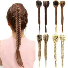 1pcs Fishtail Braids Clip In Wrap In Ponytail Hair Extensions Hairpiece Braided Drawstring Ponytail Hair Extensions Black Brown 2024 - buy cheap