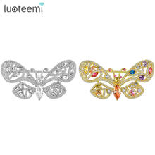 LUOTEEMI Large Luxury Butterfly Brooches for Women Bridal Wedding Party Insects Banquet Wedding Bouquet Brooch Christmas Gifts 2024 - buy cheap