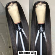 Wigirl-peruca lisa de cabelo humano, densidade 150%, fechamento de laço 4x4, 8-28, densidade, brasileira, remy 2024 - compre barato