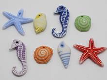 Пластиковые Подвески для детей, разноцветные акриловые подвески в ассортименте с изображением морских океанов, 100 2024 - купить недорого