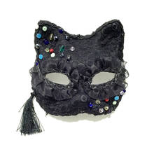 Máscara de gato de moda H3428 para hombre, mascarilla de decoración para Halloween, carnaval veneciano, fiesta de graduación, accesorios anchos 2024 - compra barato