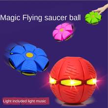 Bouncing ball Flying UFO Flat Throw Disc glow Anti stress Balls With LED Light Outdoor Garden Basketball Game Kids Toys 2024 - buy cheap