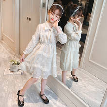 Milk White Color Kids Fancy Dresses for Girls Children Charming Dress Bowknot Long Sleeve Wedding Party Clothing 4 7 9 12 13Year 2024 - buy cheap