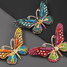 Luxury Female Crystal Butterfly Brooch Dainty Rainbow Zircon Stone Jewelry Brooch For Women Vintage Pin Dress Coat Accessory 2024 - buy cheap