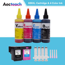 Aecaula-cartucho de tinta para impressora hp 650 xl, hp deskjet 650, 1015, 1515, 2515, 2545, 2645, 3515, 3545 + 4 garrafas de tinta corante 2024 - compre barato