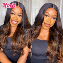 Ubest Tendency Balayage Blonde Body Wave Human Hair Lace Frontal Wigs for Women Peruvian Virgin 180% Pre Plucked Lace Front Wig 2024 - buy cheap