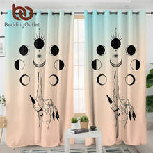 BeddingOutlet Witchcraft Curtains for Living Room Astrology Kitchen Curtain Black Nail Rideaux Moon Eclipse Modern Home Decor 2024 - buy cheap
