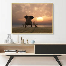 Kids Room Decoration Africa Elephant Animal Landscape Oil Painting on Canvas Art Poster and Print Abstract Wall Art Pictures 2024 - buy cheap