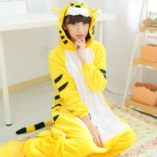 Flannel Fleece Fashion Tiger Animal Cosplay Jumpsuit Pajamas Pyjamas Party Costume Casual Animal Onesies for Adult Sleepwear XL 2024 - buy cheap
