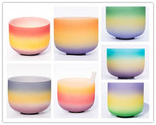12 Inch Rainbow C D E F G A B Chakra Quartz Crystal Singing Bowl  (O ring and mallet Included) 2024 - buy cheap